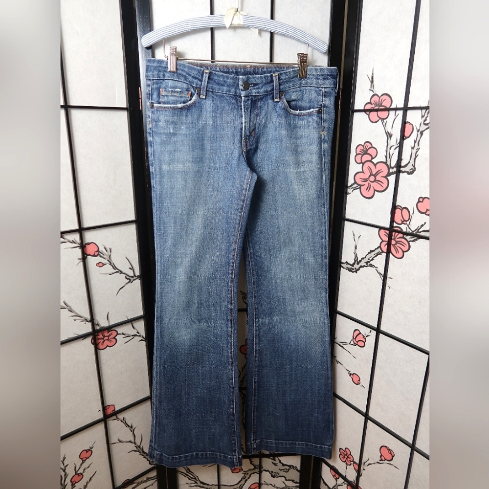 Citizens Of Humanity Jerome Dahan Low Waist Full Wide Leg Blue Jeans Size 29